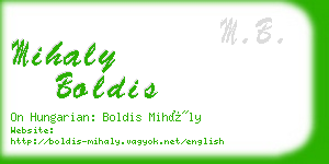 mihaly boldis business card